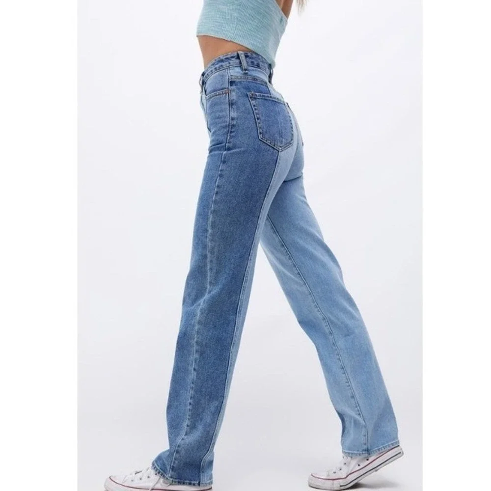 Pacsun Women's Eco Two-Tone '90s Baggy Boyfriend Jeans Sz 27 Light & Medium Wash - Picture 3 of 14